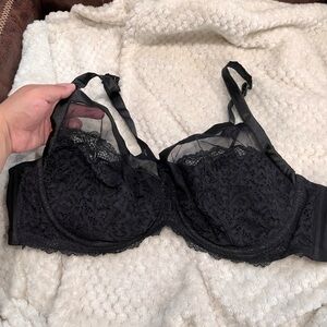 🌻Cacique 46C Black Lace Underwire Sexy Bra